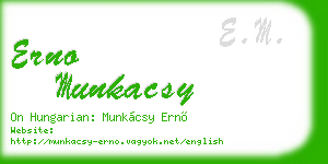 erno munkacsy business card